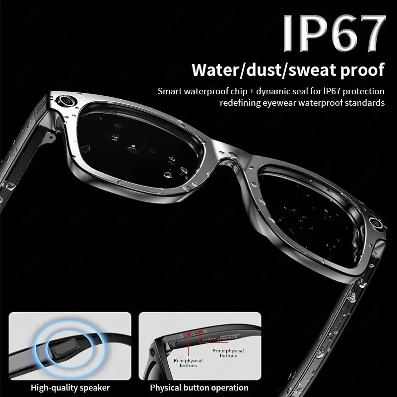 AI Smart Glasses with 8MP Camera Video Recording 100+ Languages Translation Sunglasses Bluetooth Call Music Play Men Women 2026