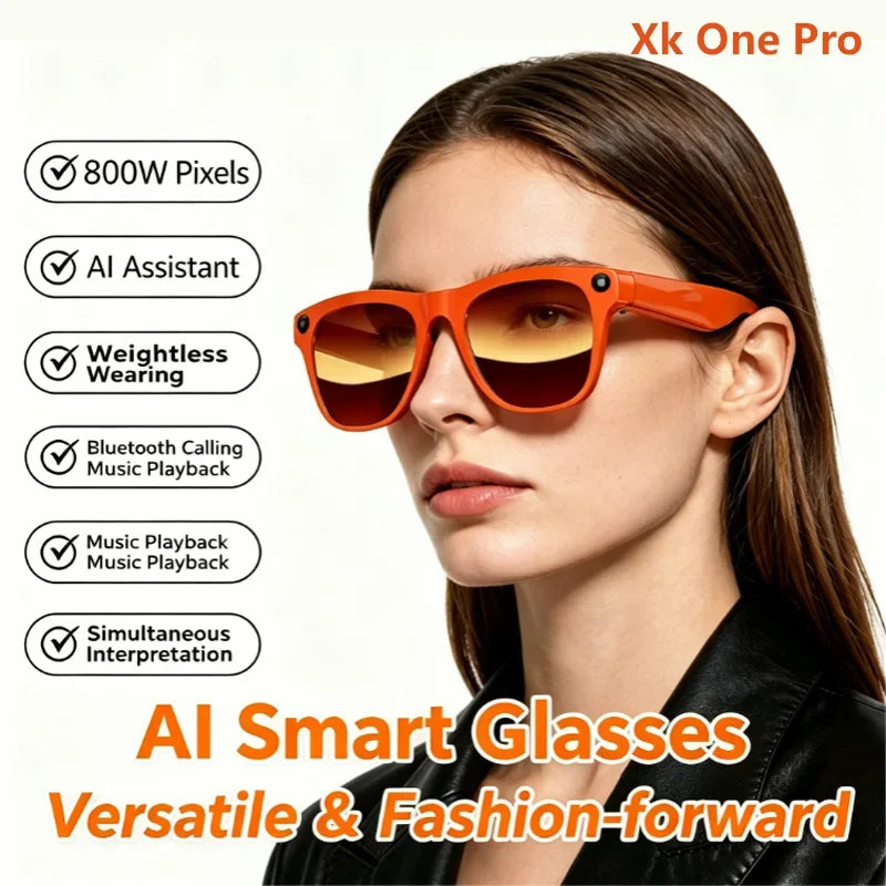 Lenovo AI Smart Shooting Glasses 800W HD Camera Wireless Bluetooth Calling Translation For Men Women Sunglasses With 3 Lenses