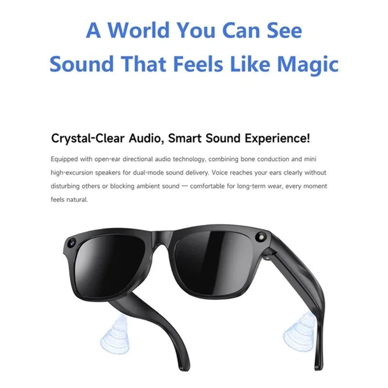 Lenovo AI Smart Glasses 8K HD Photochromic Multifunction Bluetooth Calling Voice Assistant Music Player Translate Camera HOT