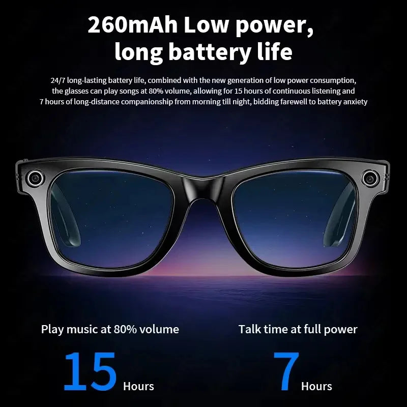 AI Smart Glasses with 8MP Camera Video Recording 100+ Languages Translation Sunglasses Bluetooth Call Music Play Men Women 2026