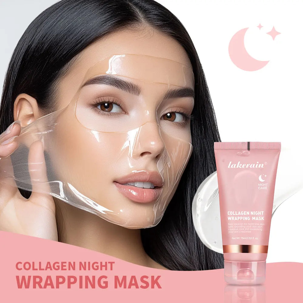 75ml Collagen Wrapping Mask Peel Off Mask & Brush Deep Hydration Moisturize Brightening Face Skin Facial Mask Skincare