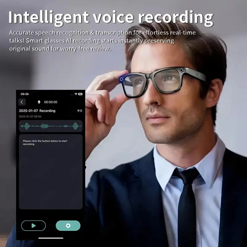 AI Smart Glasses with 8MP Camera Video Recording 100+ Languages Translation Sunglasses Bluetooth Call Music Play Men Women 2026